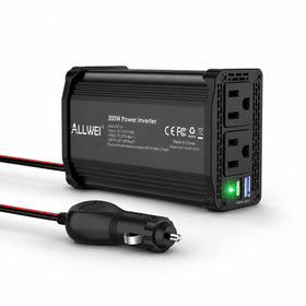 ALLWEI inverter front panel showing outlets and ports for versatile power
