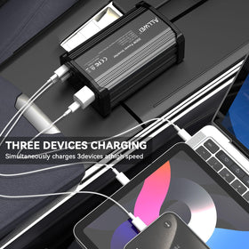 ALLWEI detailed view of USB-C PD and USB-A fast-charging ports for quick charging