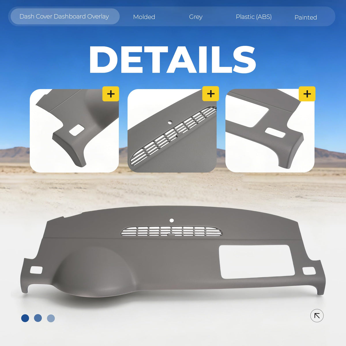 ALMULOO dash cap around vents and controls preserving accessibility