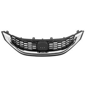 ALMULOO full front grille showing black honeycomb and silver trim for Civic