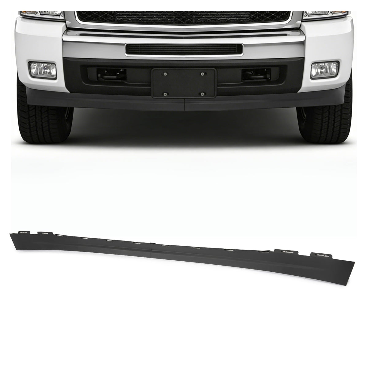 ALMULOO front valance front view showing clean black finish and fit