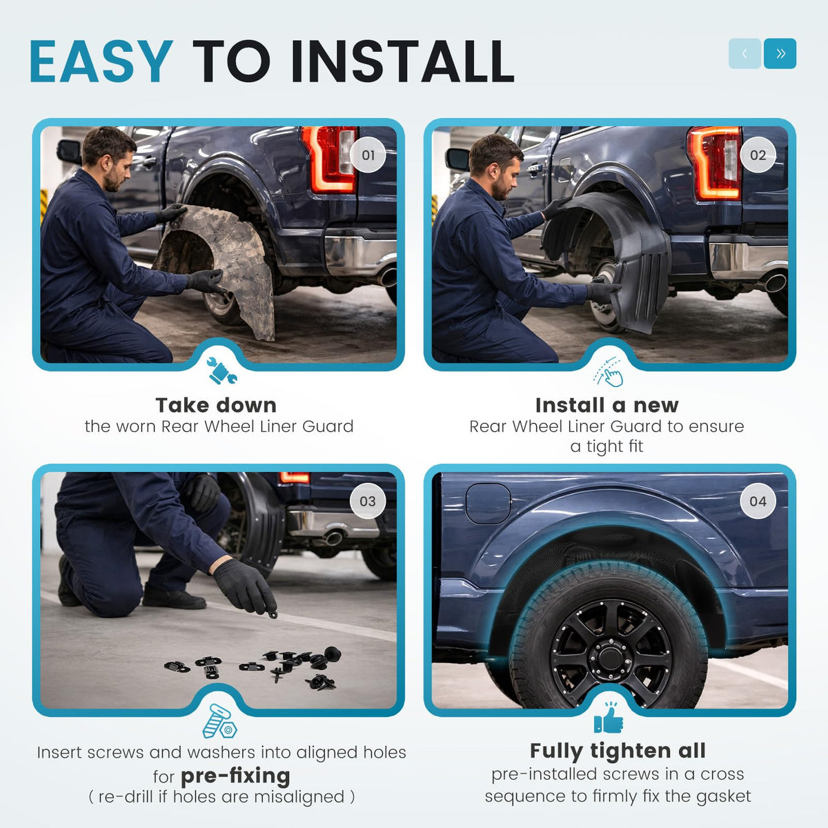 ALMULOO included installation hardware laid out for simple replacement and convenience