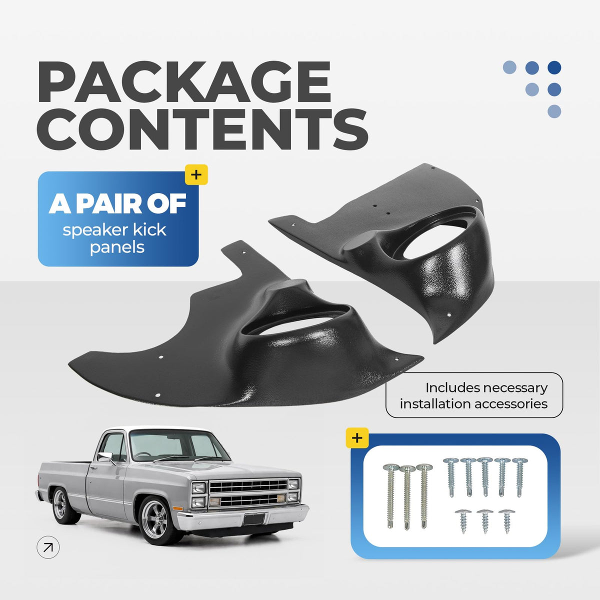 ALMULOO installed in truck passenger side enabling audio upgrade