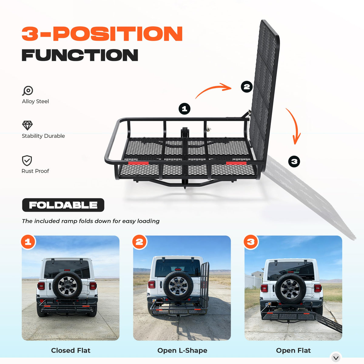 ALMULOO side profile in L-position illustrating flexible loading angles