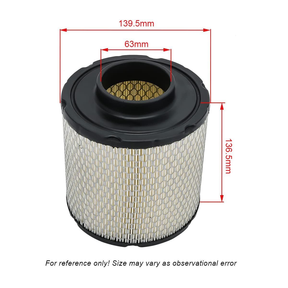 AloneGoer side profile of Polaris 570 filter showing correct shape and fit benefit