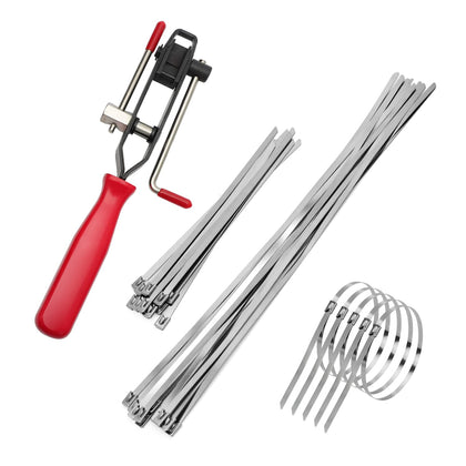 Alpha Rider front view of tool and clamps showing complete 21-piece kit benefit