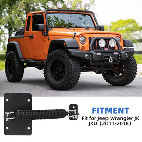 Alpha Rider installed on Jeep Wrangler rear door demonstrating controlled opening and protection benefit