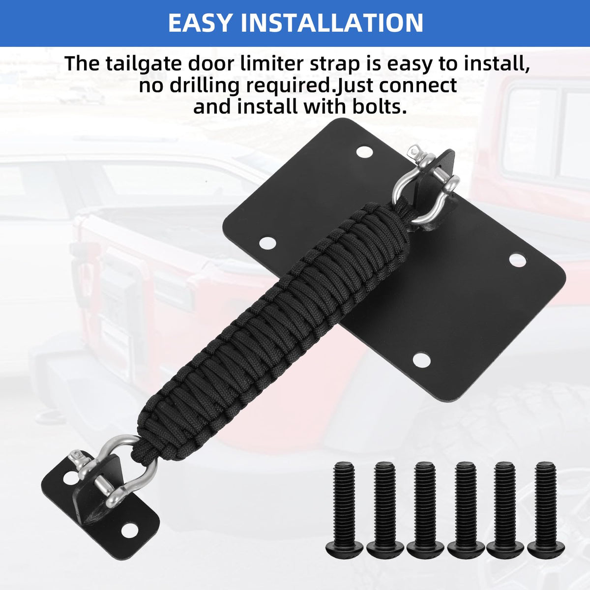 Alpha Rider mounting hardware laid out showing included bolts for bolt-on fitment benefit