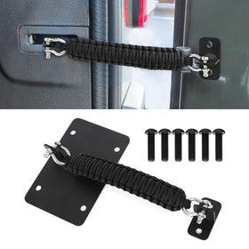 Alpha Rider front view of rear door check strap showing robust bracket and fit benefit