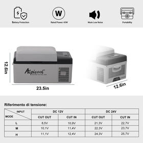 Alpicool C20 open interior with removable basket for organized storage