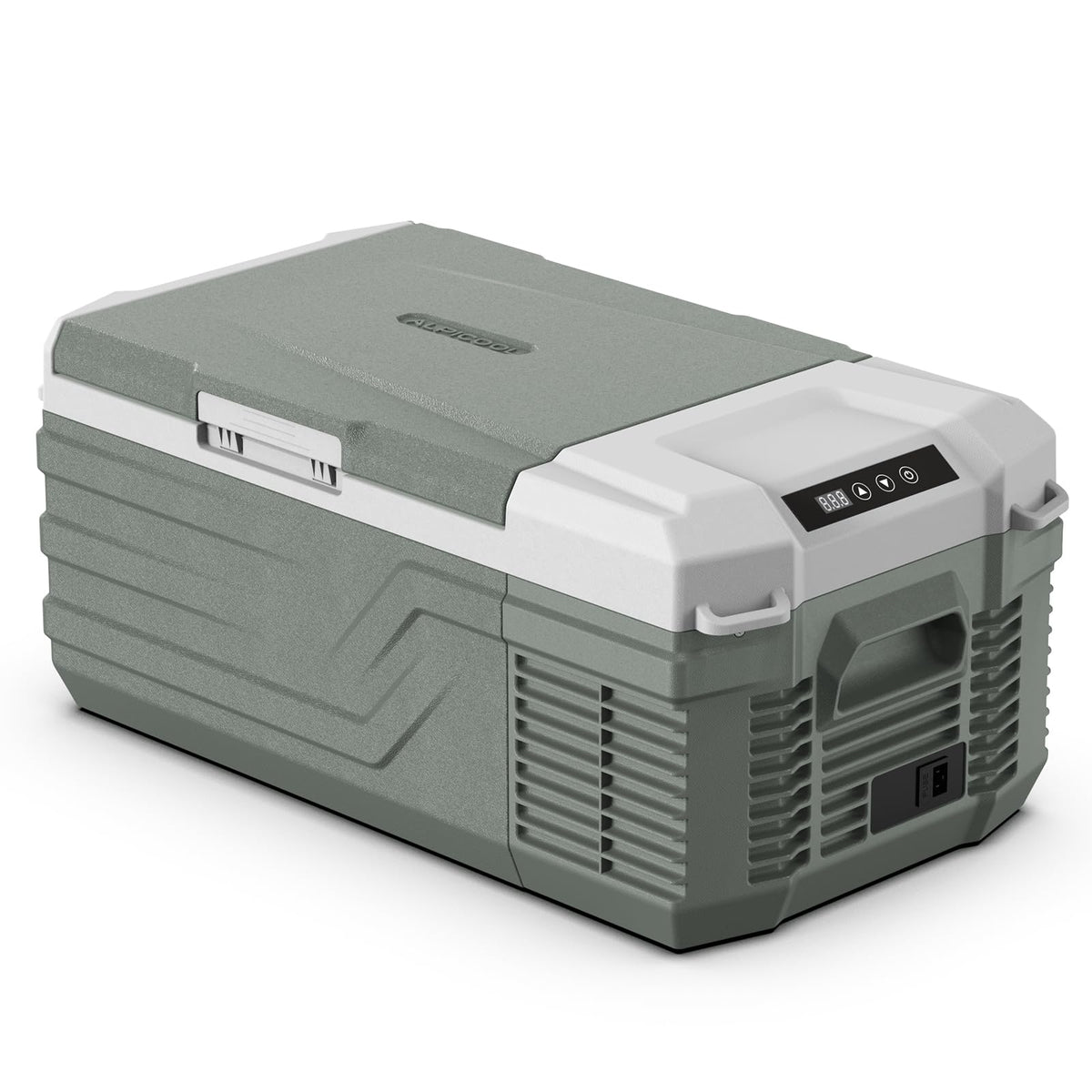 Alpicool front view compact fridge showing sleek portable design and storage benefit