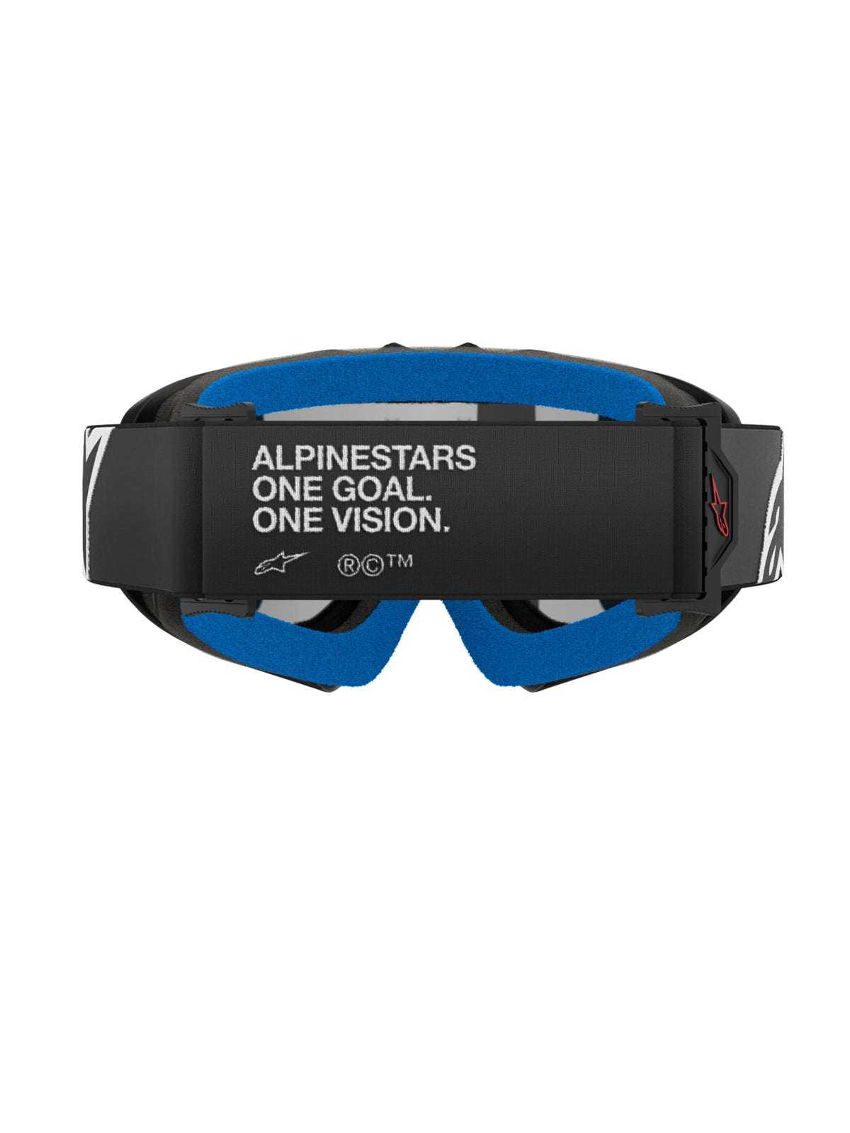 Alpinestars Vision strap and multi-layer foam detail showing silicone grip and comfortable seal