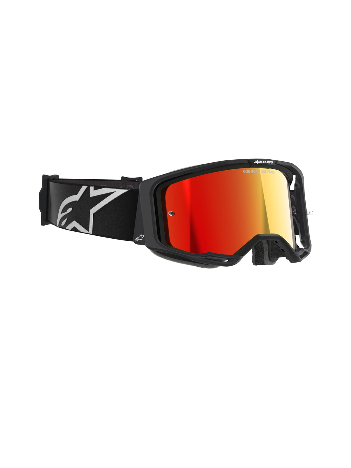 Alpinestars Vision 8 lens close-up highlighting hard-coated polycarbonate for scratch resistance