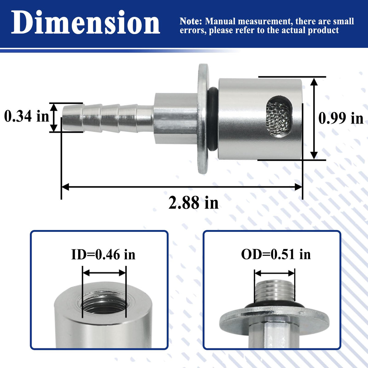 Alsoyixia side profile revealing check-ball end for correct vertical installation benefit