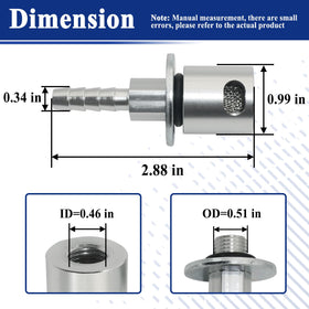 Alsoyixia side profile revealing check-ball end for correct vertical installation benefit