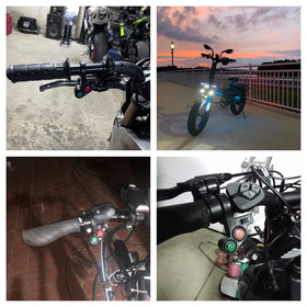 ALTBET handlebar switch closeup showing waterproof thumb control benefit