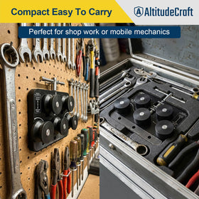 AltitudeCraft shop bench setup with tool mounted for efficient daily workflow