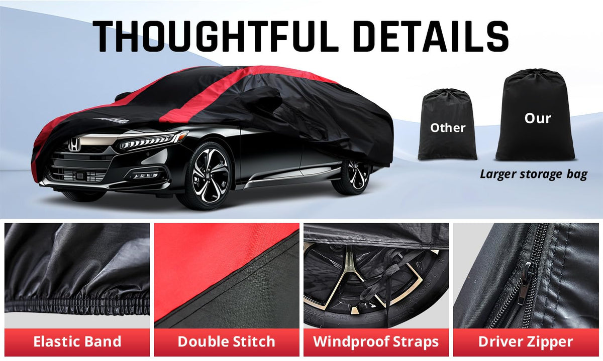 AltoCover Accord red racing stripes detail adding sporty look and visual appeal