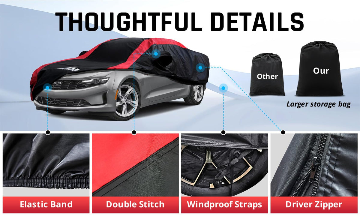 AltoCover Camaro red racing stripe detail adding sporty appearance