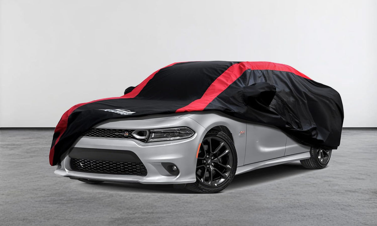 AltoCover on Charger in driveway illustrating outdoor protection