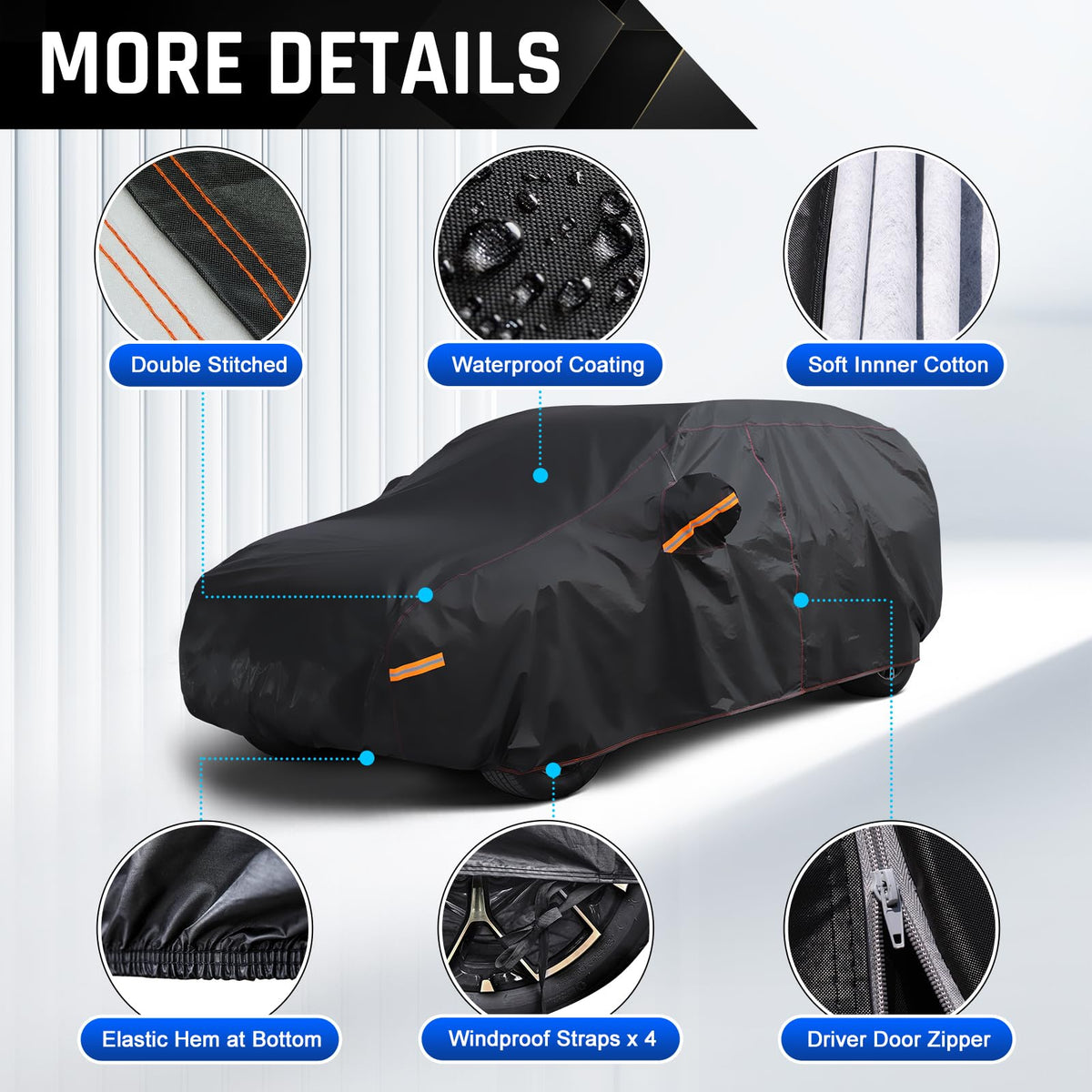AltoCover mirror pocket detail on Honda Accord for wrinkle-free protection