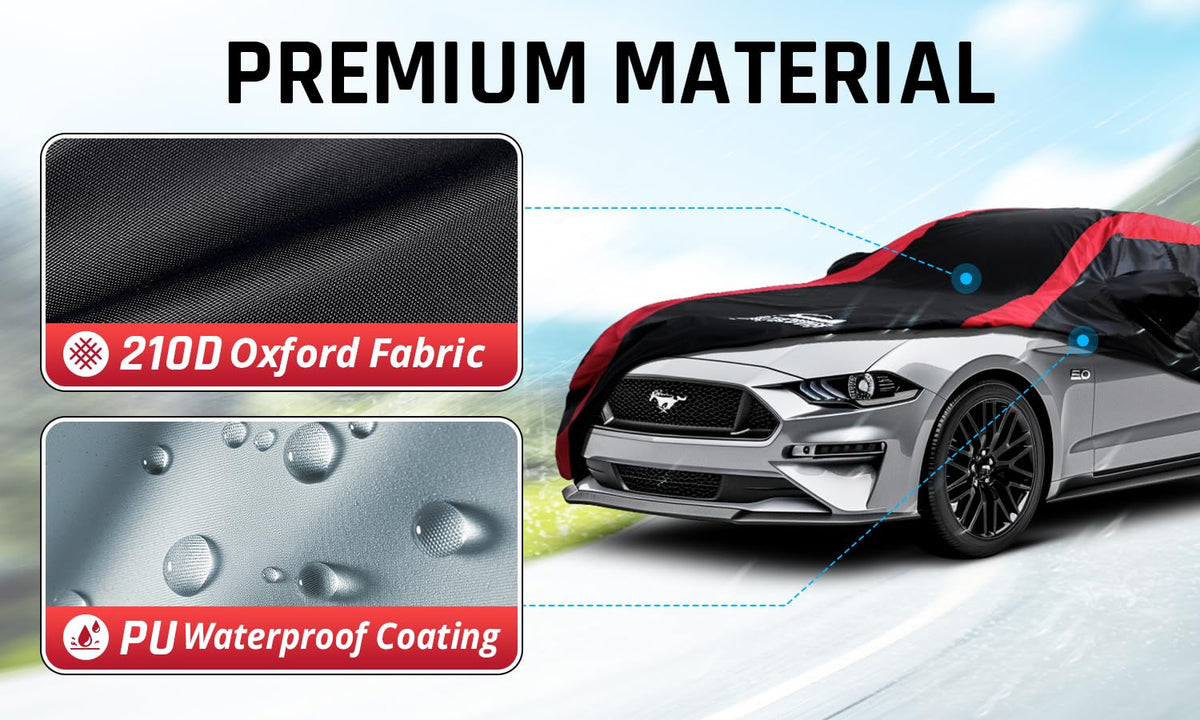 AltoCover mirror pocket detail aligned to Mustang mirror for snug fit