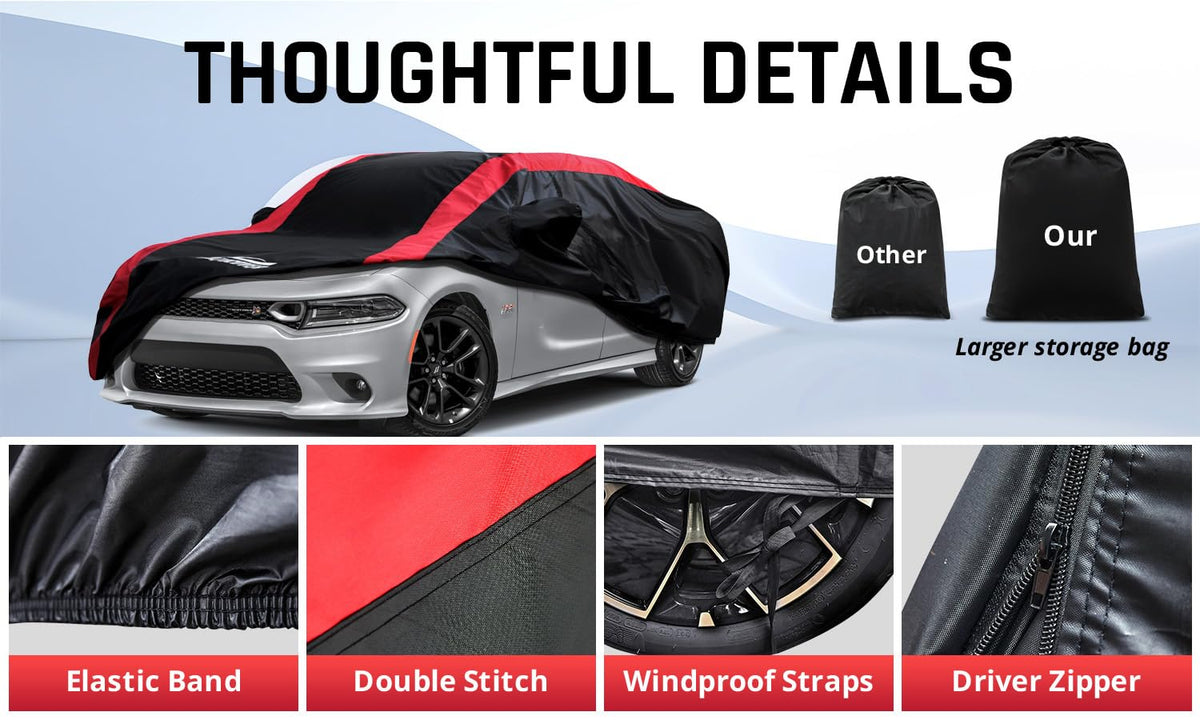 AltoCover red racing stripes visible for sporty visual upgrade