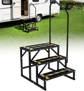 Altyostar front view of 3-step stairs showing stable base and approach benefit