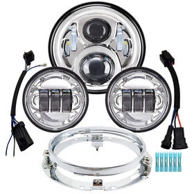 AlyoNed 7-inch headlight front view showing clear beam and modern styling benefits