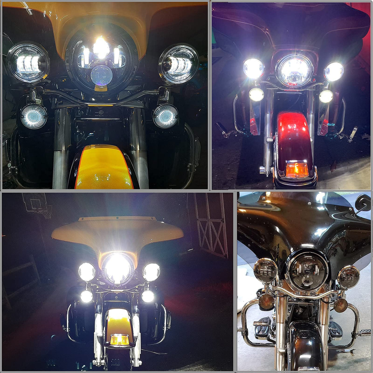 AlyoNed kit installed on a Street Glide demonstrating night visibility benefit