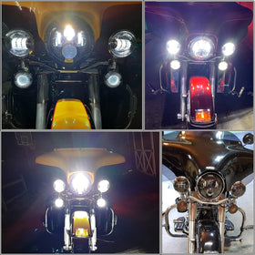 AlyoNed kit installed on a Street Glide demonstrating night visibility benefit
