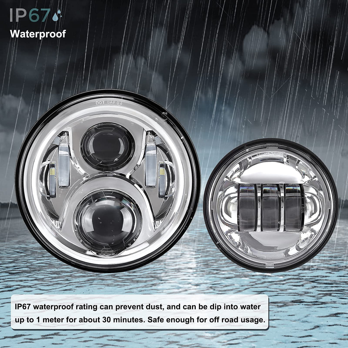 AlyoNed kit installed on a Street Glide demonstrating fitment and upgraded lighting benefit