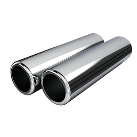 AMAAM exhaust tip beside ruler for size comparison and fitment assurance