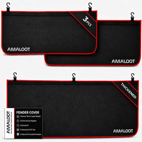 AMALOOT fender covers front packaging showing set components and benefits