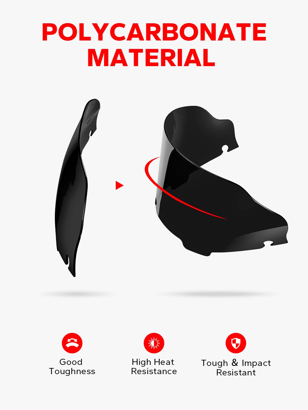 Amazicha windscreen installed on touring bike demonstrating low profile look