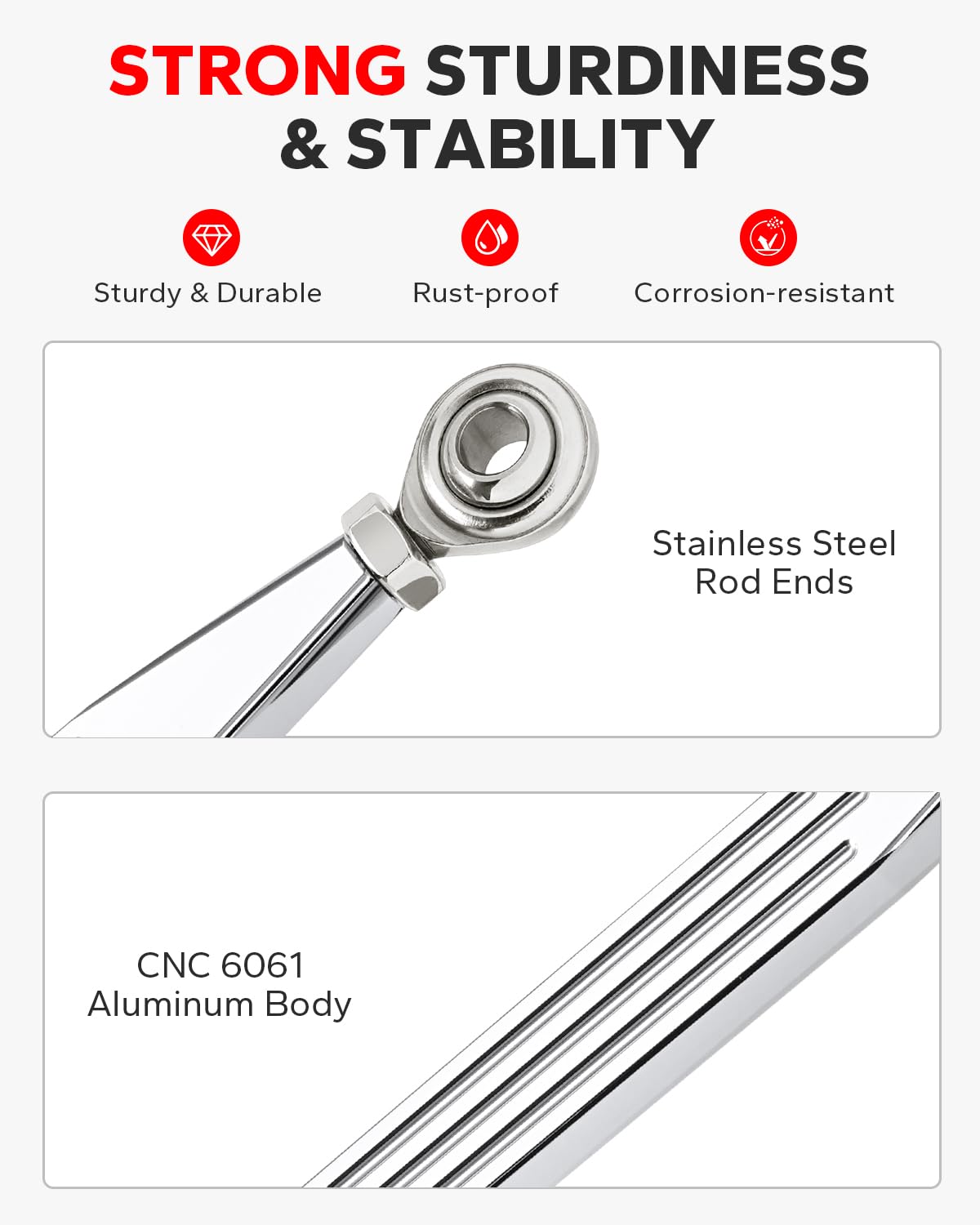 Amazicha detailed chrome-anodized stripe finish highlighting corrosion resistance benefit