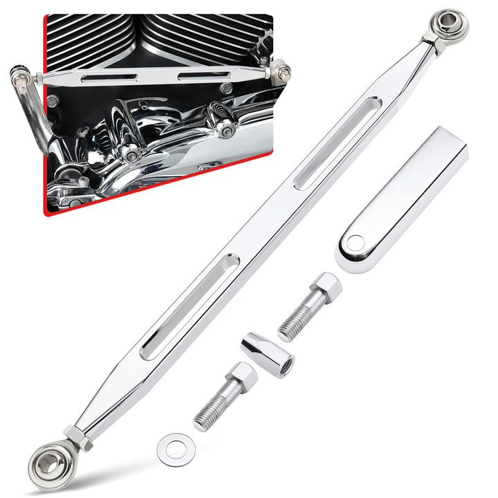 Amazicha chrome shift linkage front view showing polished finish and fit