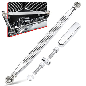 Amazicha front view of chrome shift linkage showing complete kit and polished finish benefit
