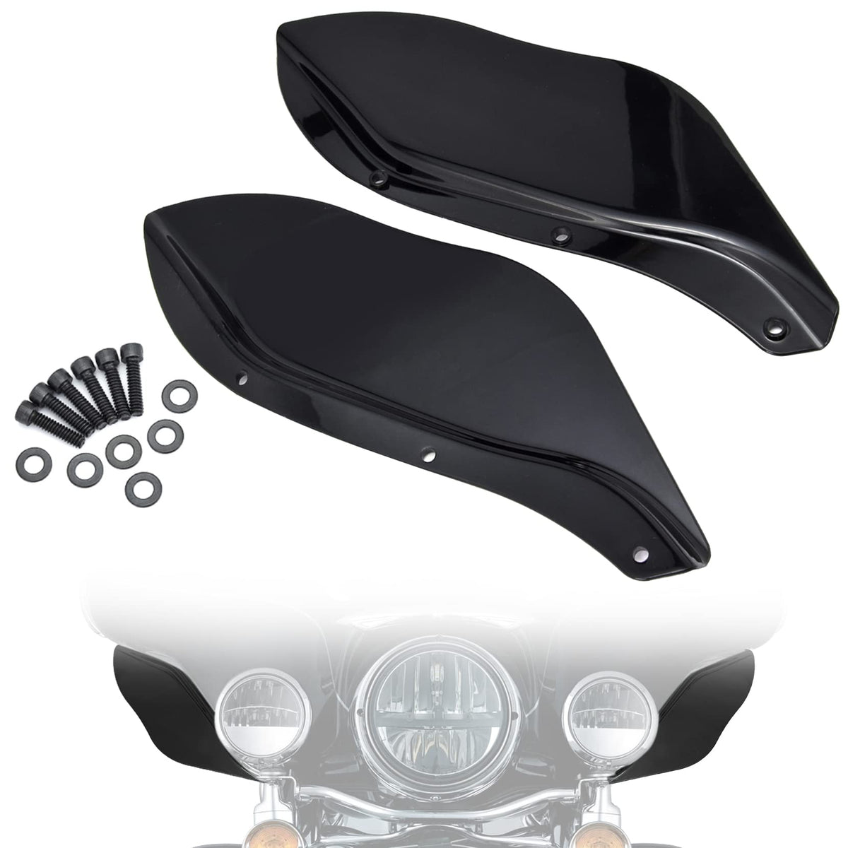Amazicha front view fairing deflectors showing streamlined fit and improved aerodynamics