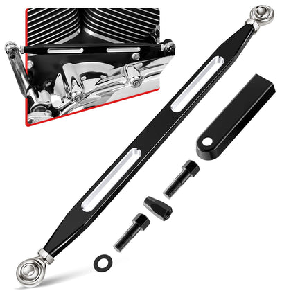 Amazicha front view of black shift linkage showing clean fit and improved control