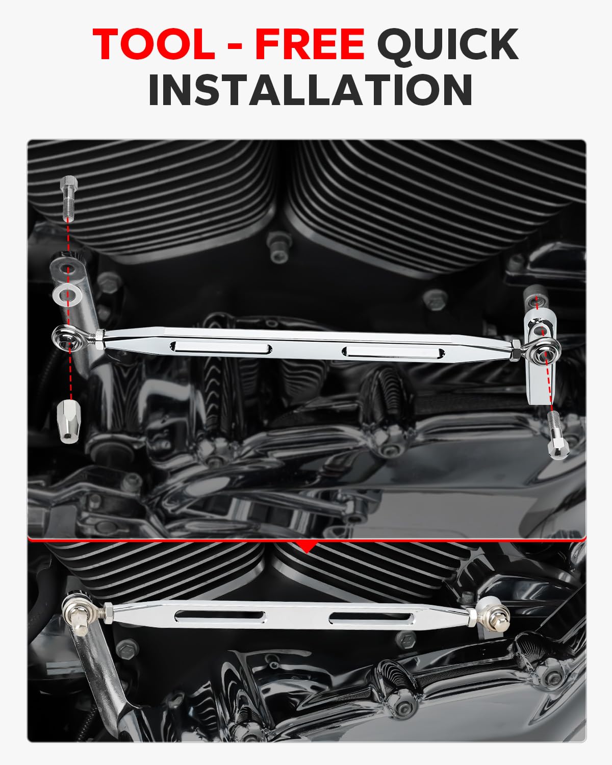 Amazicha installed on Harley side profile demonstrating improved appearance