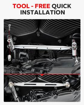 Amazicha installed on Harley side profile demonstrating improved appearance