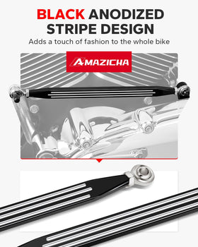 Amazicha linkage installed on Softail shifter showing improved ergonomics