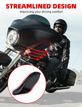 Amazicha installed on Street Glide illustrating reduced wind buffeting and clean integration