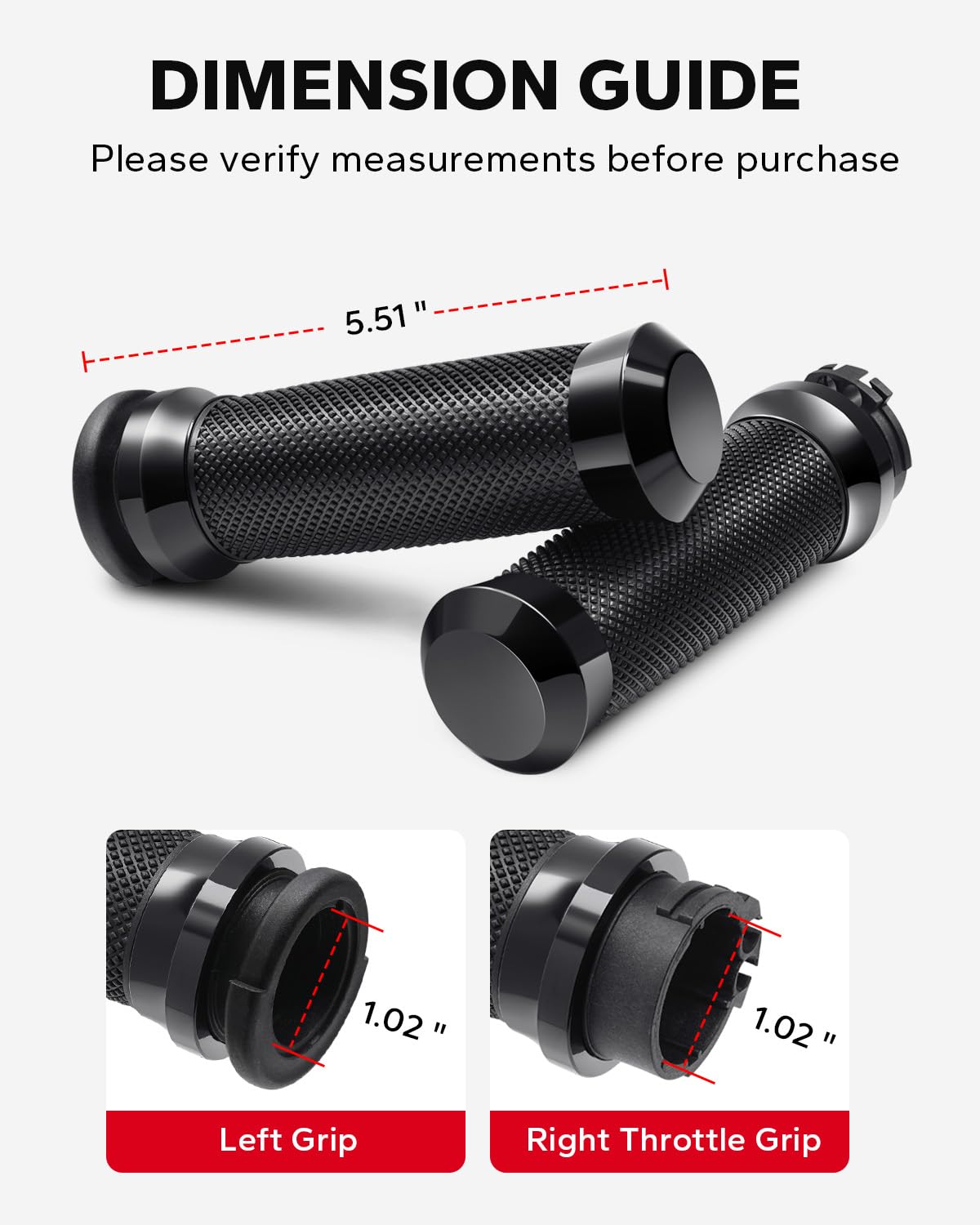 Amazicha left and right grip pair displayed to show matching texture and finish