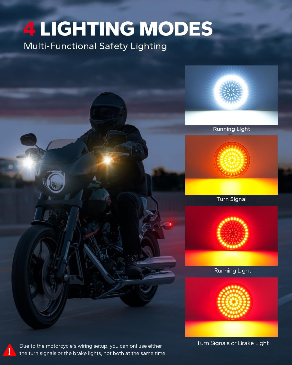 Amazicha mounted on Harley touring bike showing improved road-side visibility