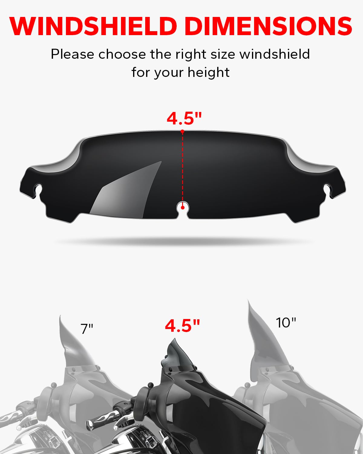 Amazicha mounted on Street Glide demonstrating low-profile wind protection