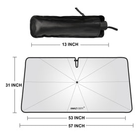 AMAZKER collapsed shade in holster for compact under-seat storage
