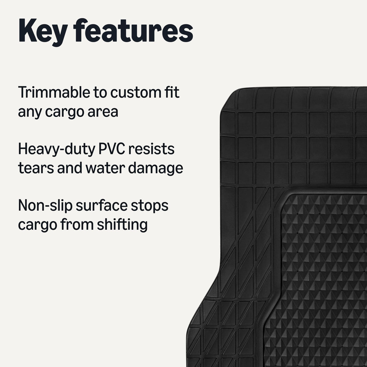 Amazon Basics cargo liner close-up of textured surface for slip resistance