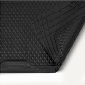Amazon Basics cargo liner beside ruler to show trimmable size and scale